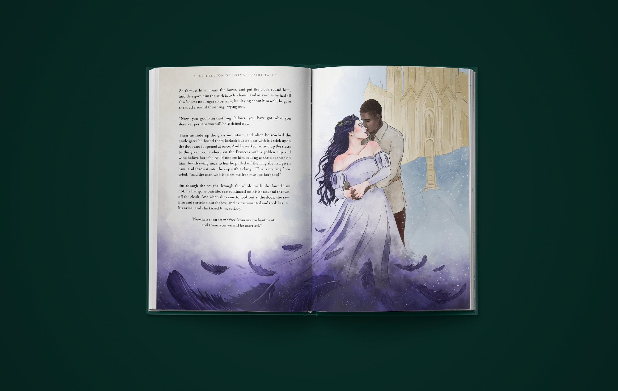 The Raven story final spread with spot illustrations