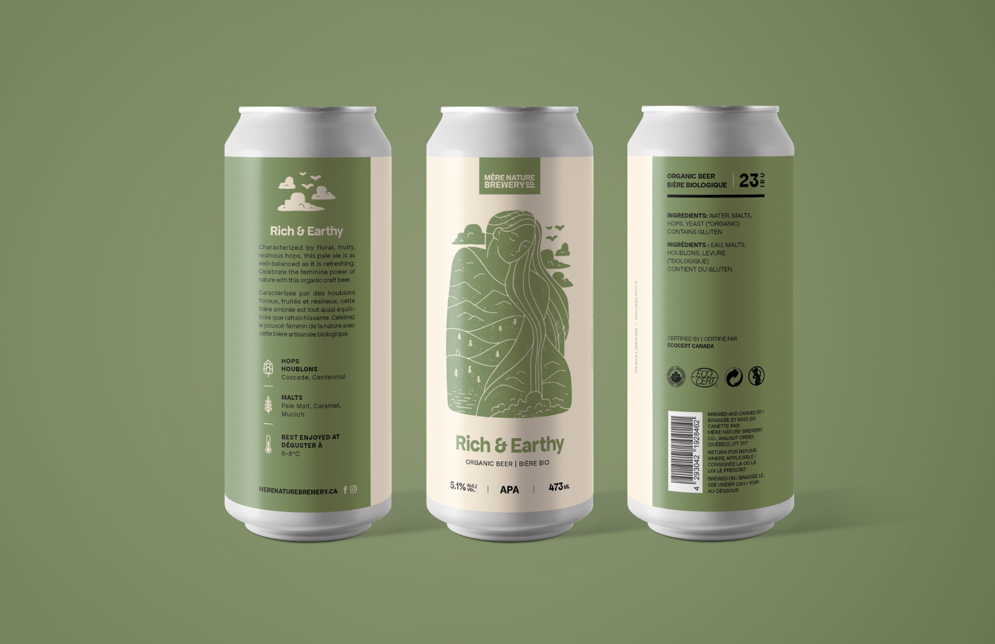 Mère Nature Brewery beer label design