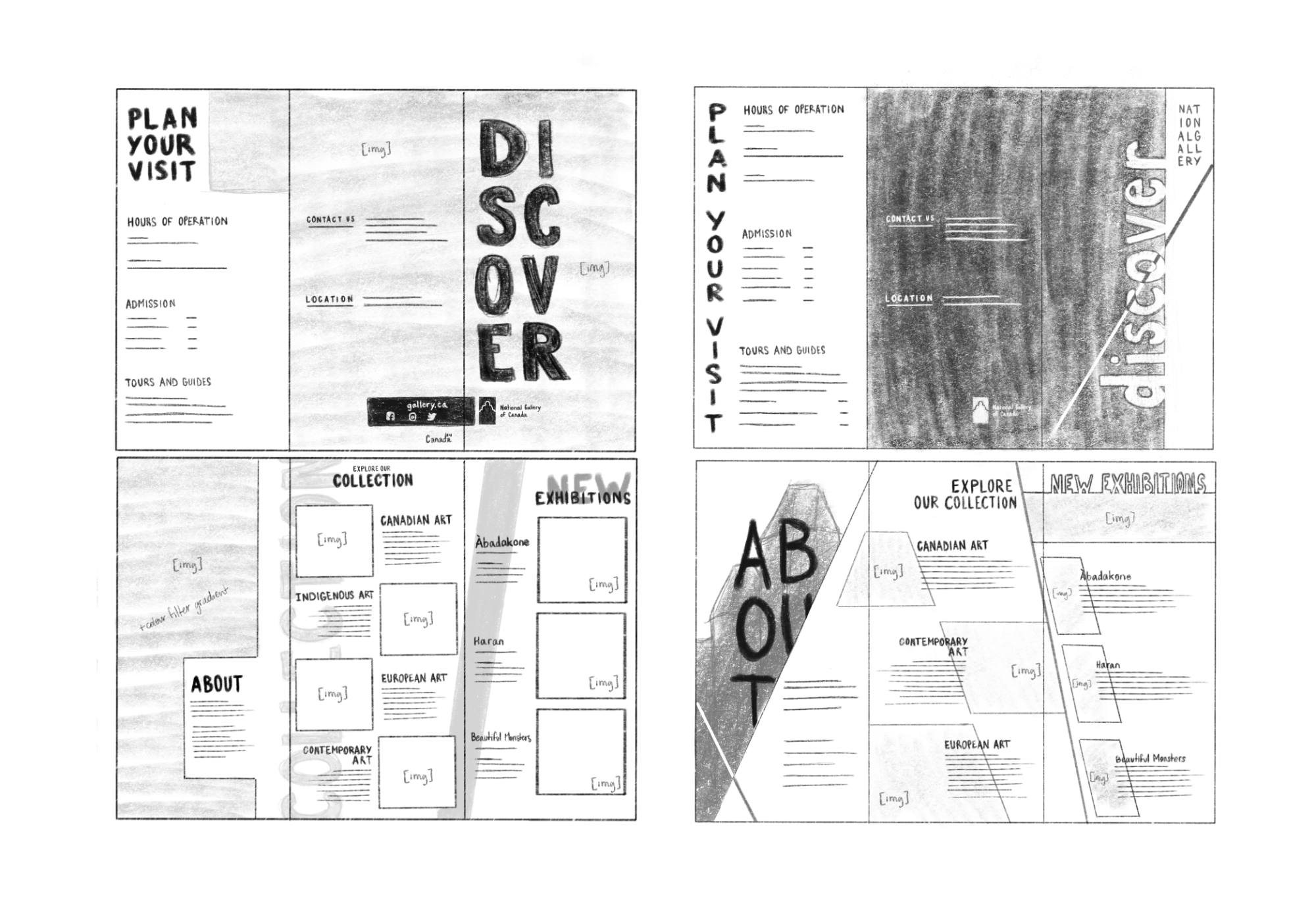 Museum brochure initial sketches