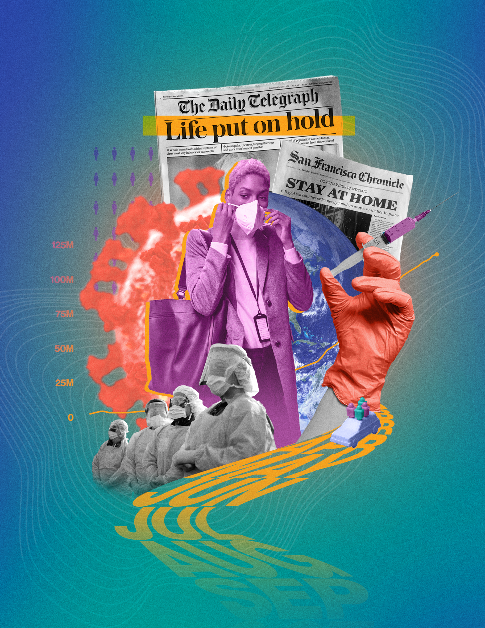 COVID digital collage artwork