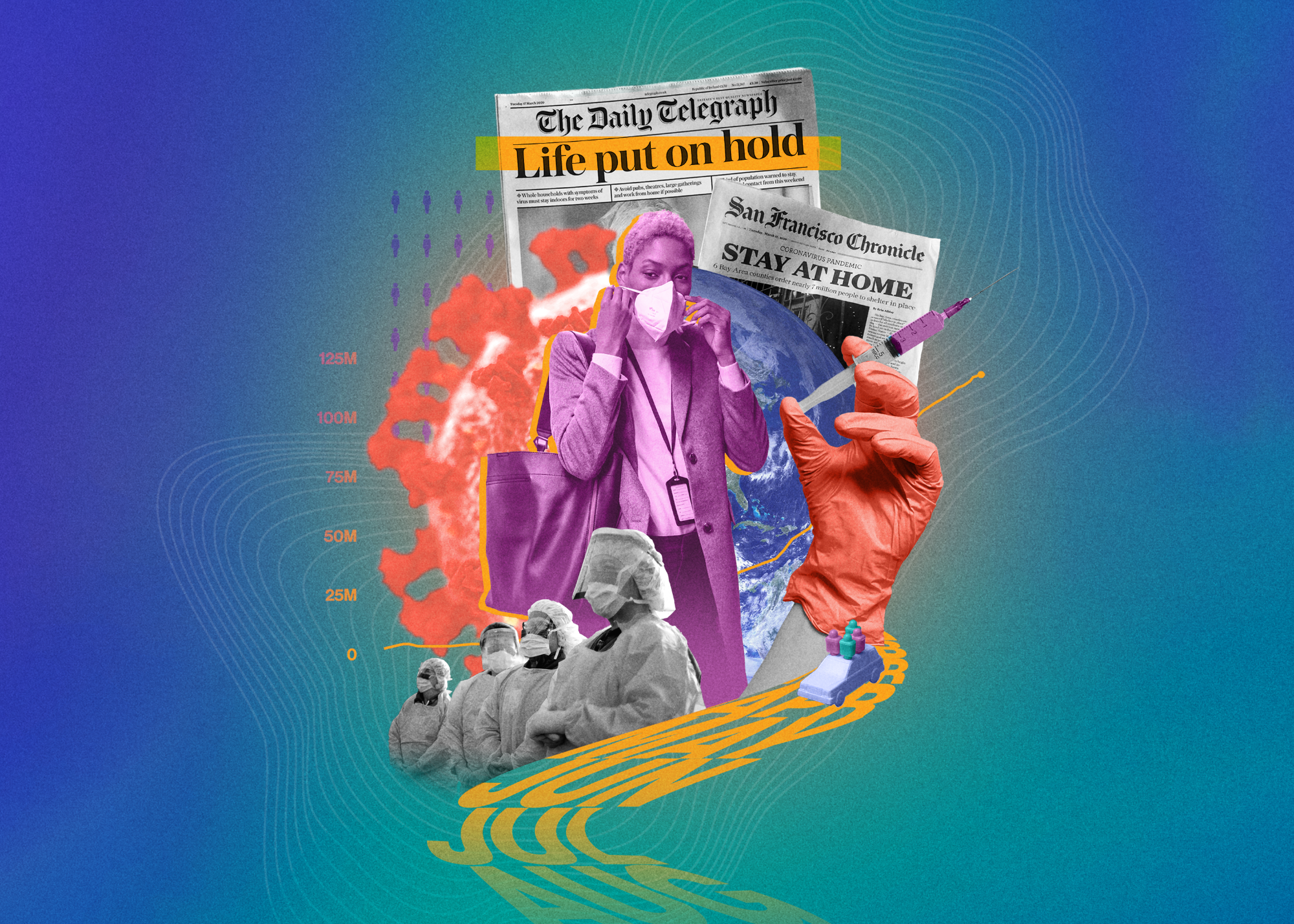 COVID digital collage artwork