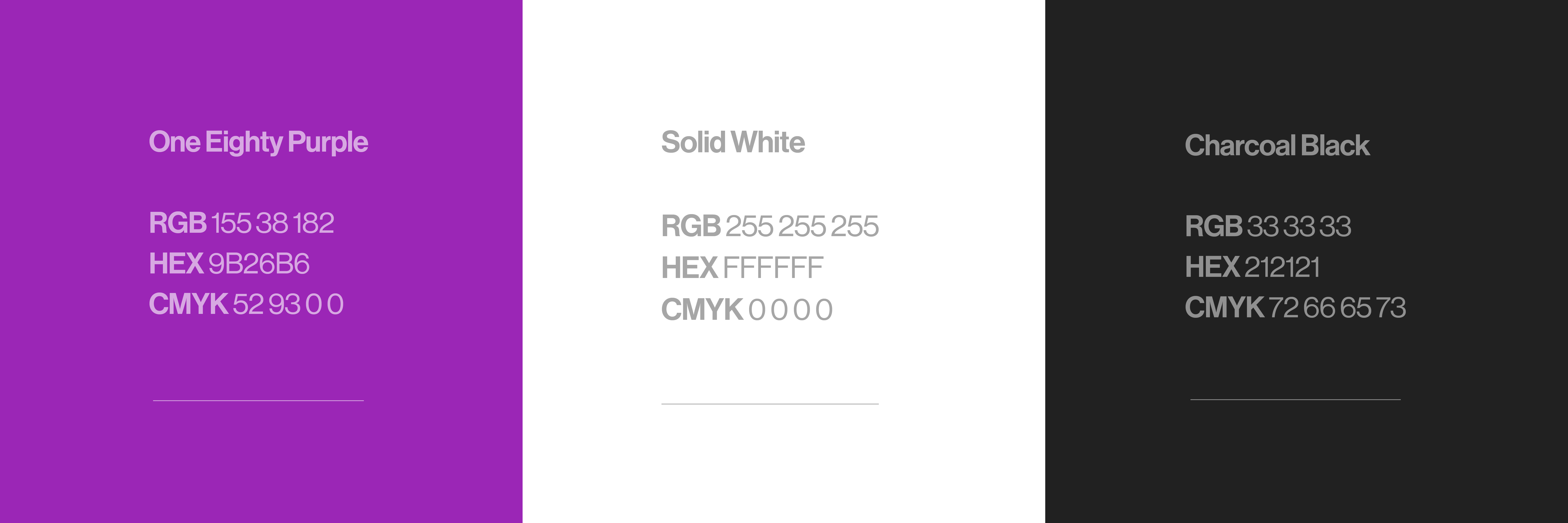 One Eighty Design brand colours